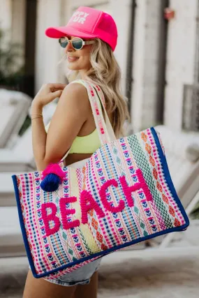 BEACH Tasseled Wholesale Oversized Beach Bag Tote