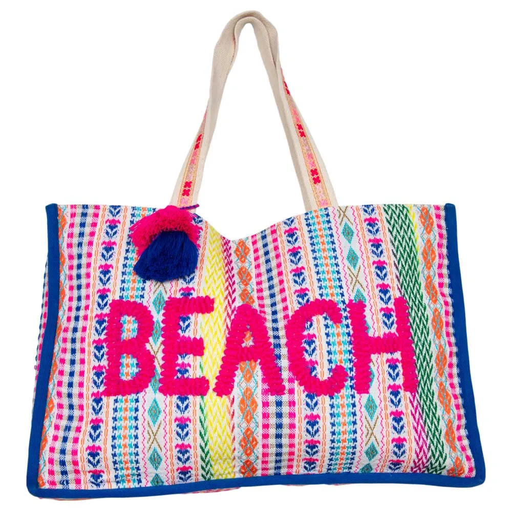 BEACH Tasseled Wholesale Oversized Beach Bag Tote