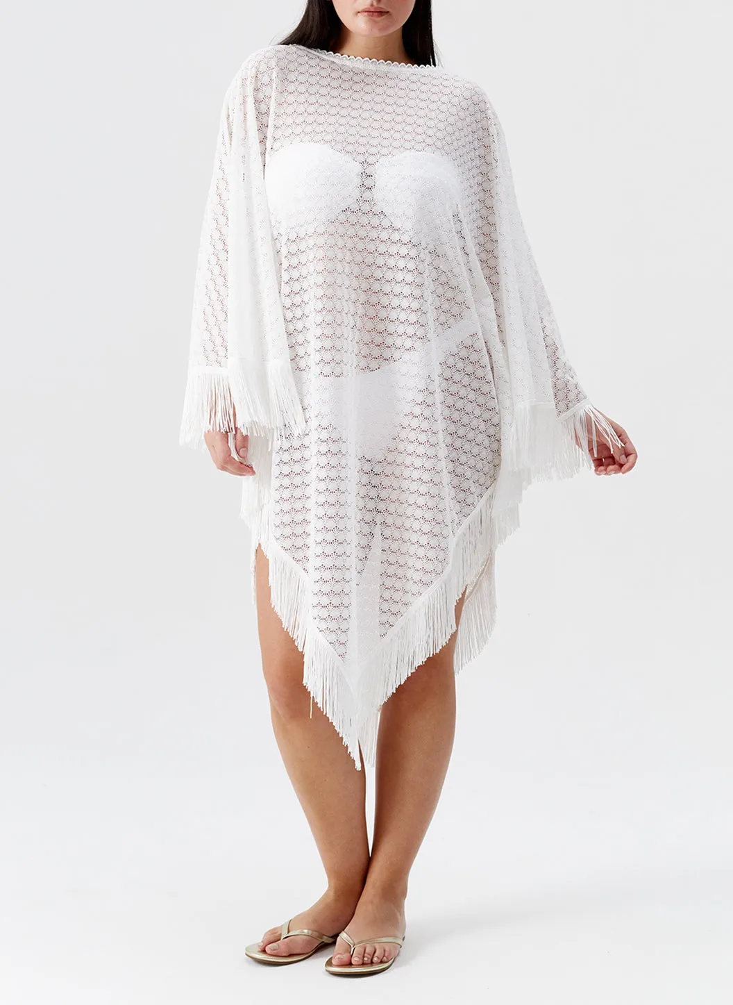 Blair White Poncho