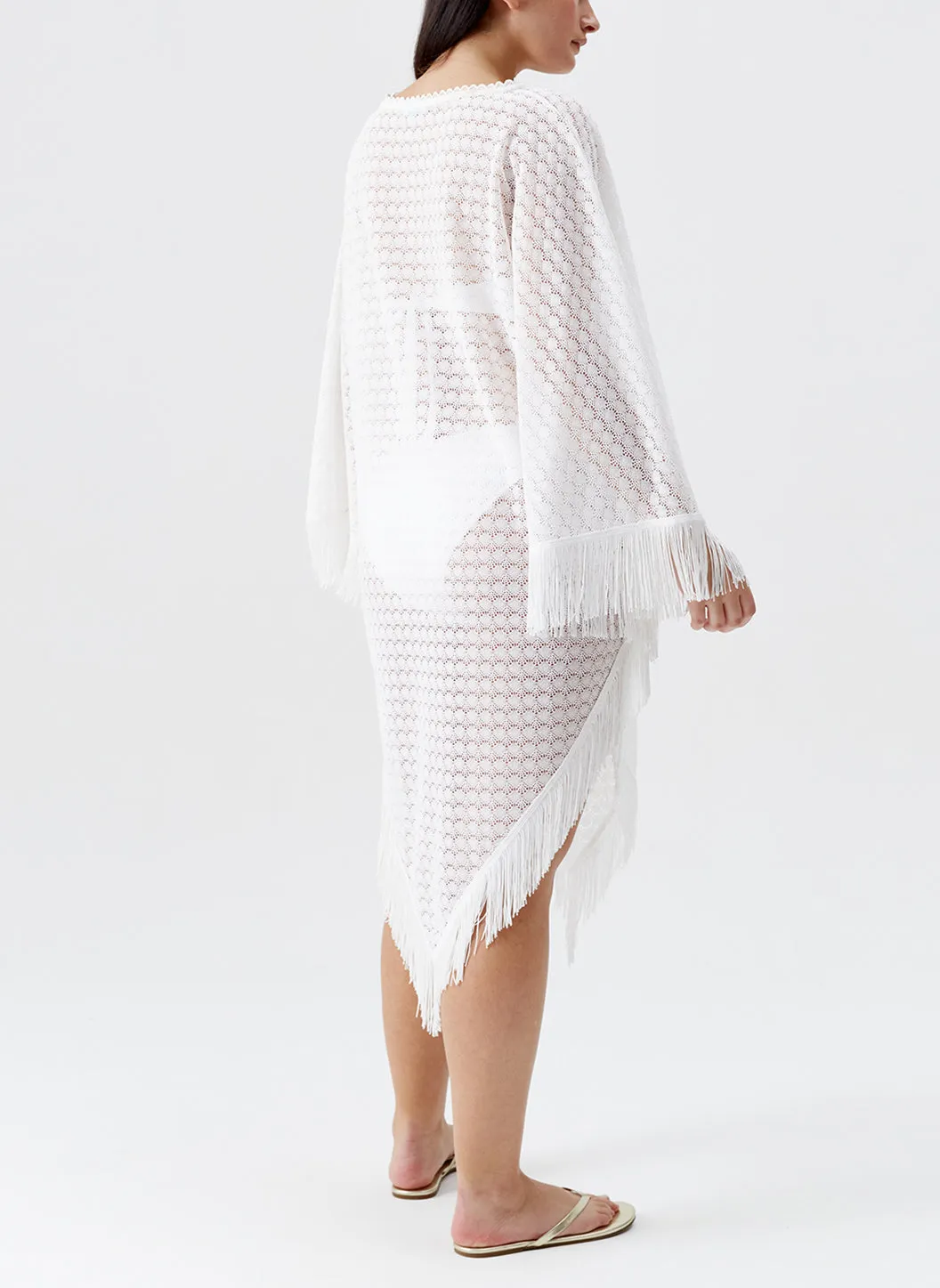 Blair White Poncho