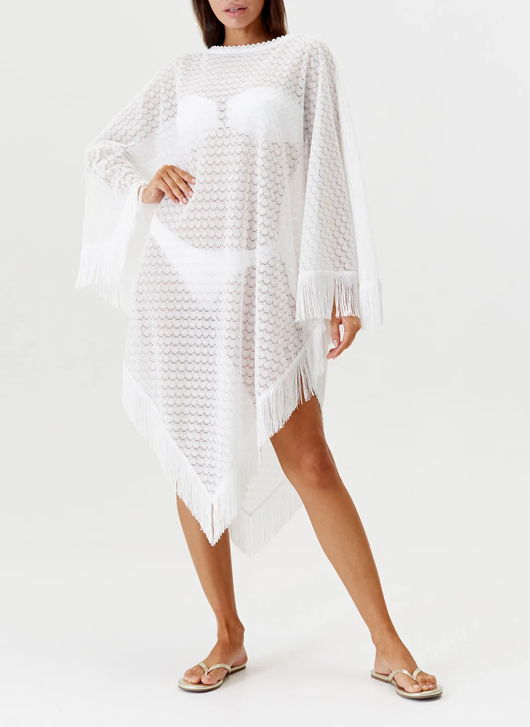 Blair White Poncho