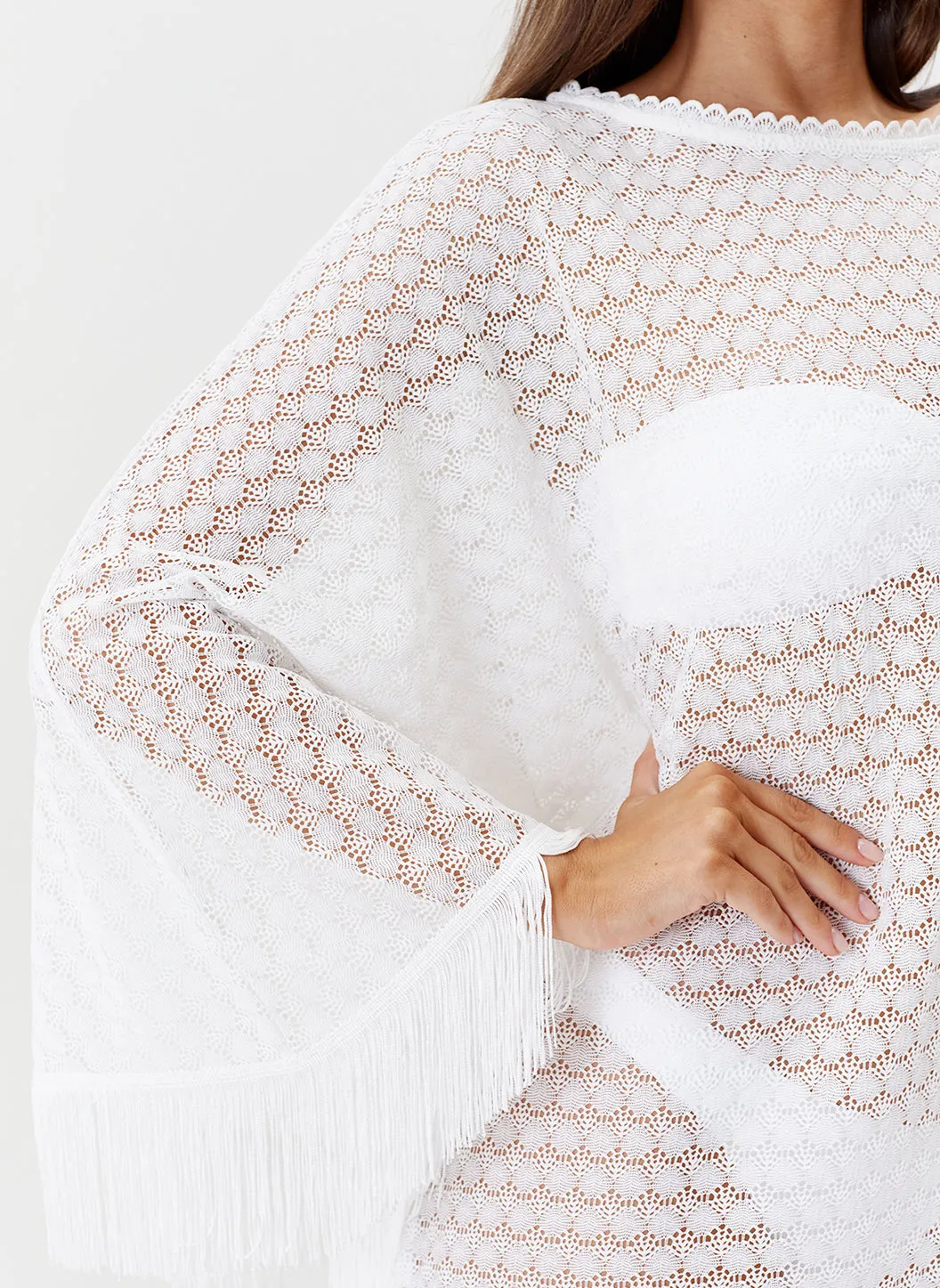 Blair White Poncho