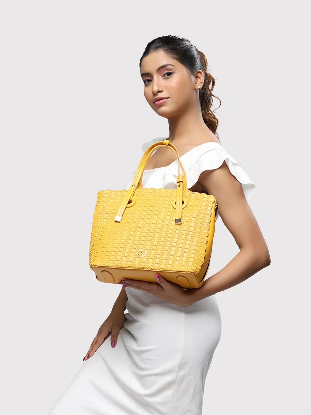 Caprese Andrea Satchel Medium Handbag Yellow