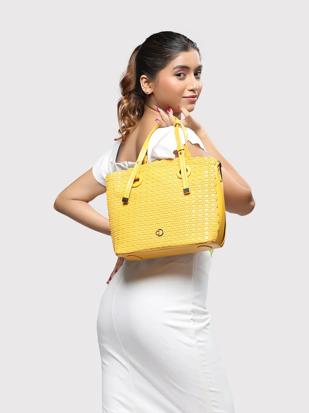 Caprese Andrea Satchel Medium Handbag Yellow