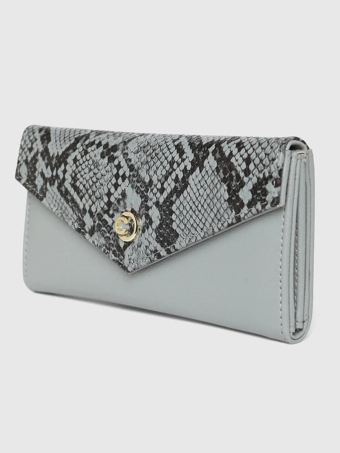 Caprese Bluma Flapover Wallet Large Grey