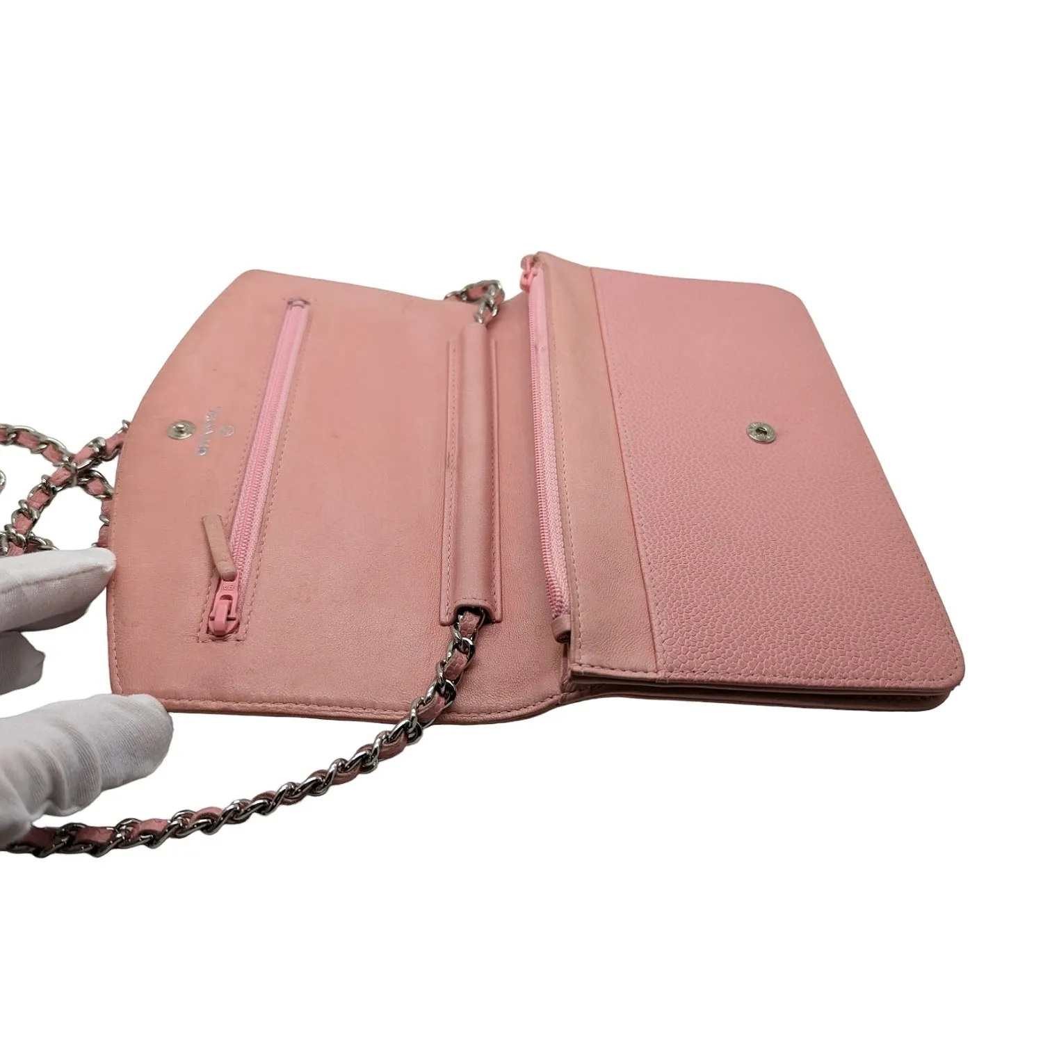 Chanel bags Vintage Pink Caviar Timeless Wallet On Chain WOC