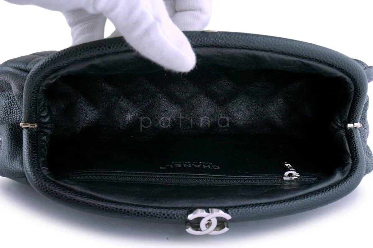 Chanel Black Caviar Timeless Quilted Clutch Bag SHW