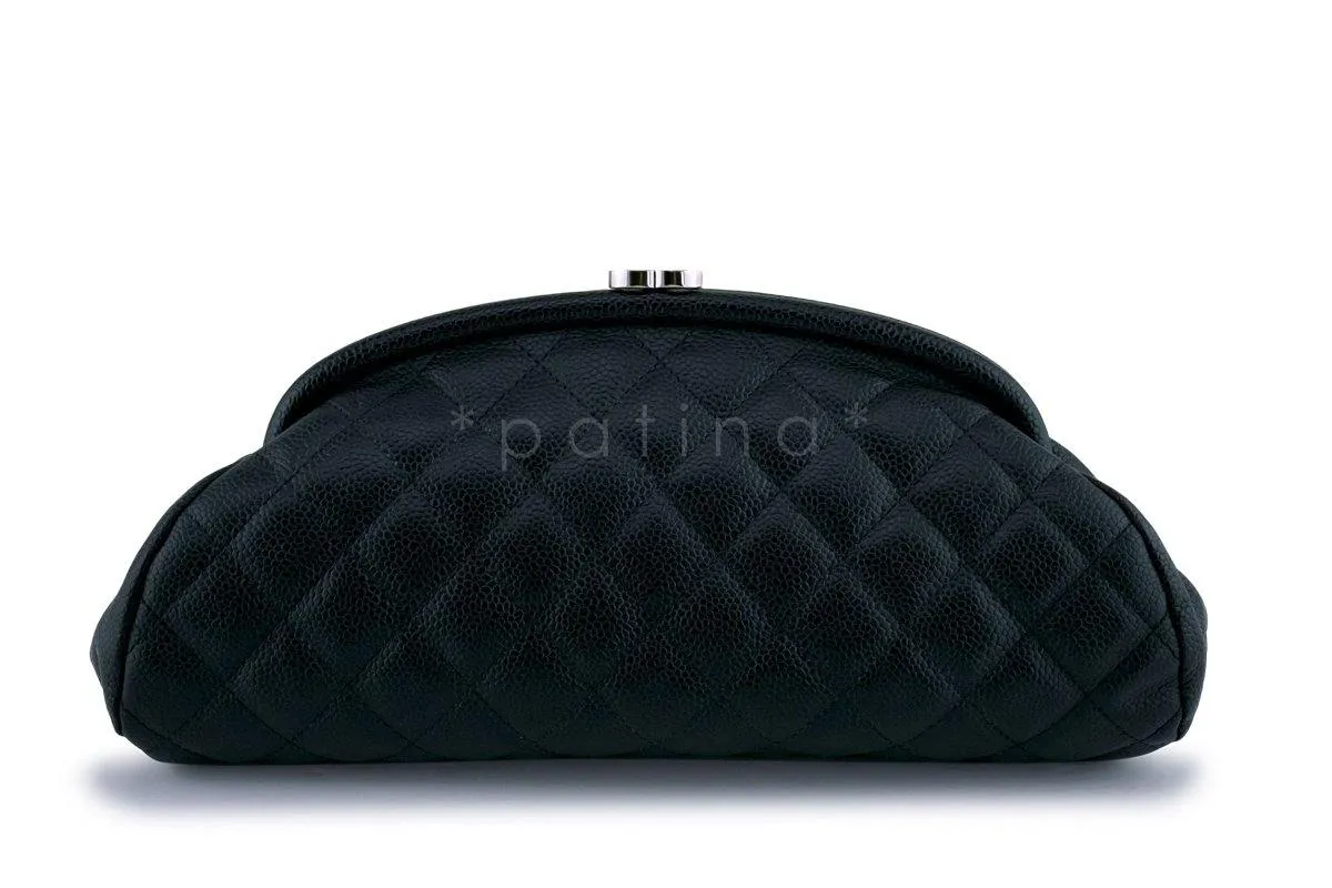 Chanel Black Caviar Timeless Quilted Clutch Bag SHW