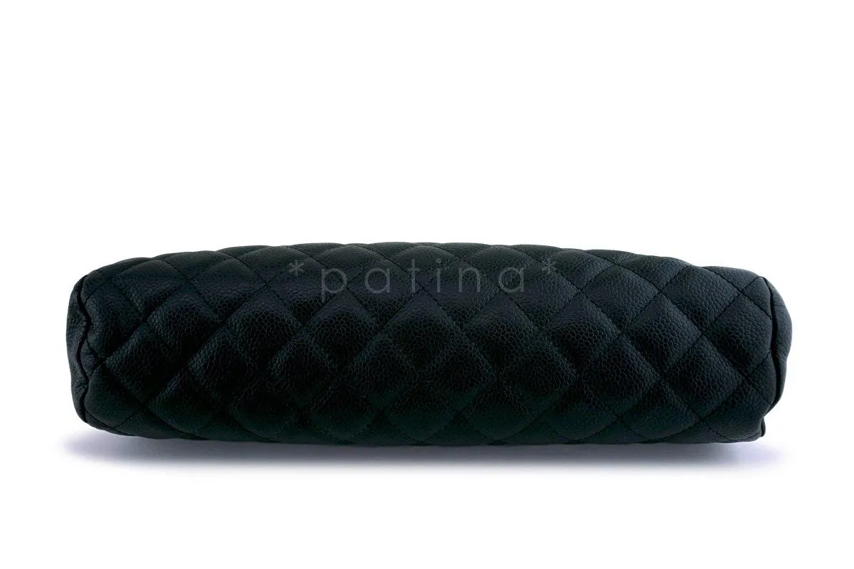 Chanel Black Caviar Timeless Quilted Clutch Bag SHW