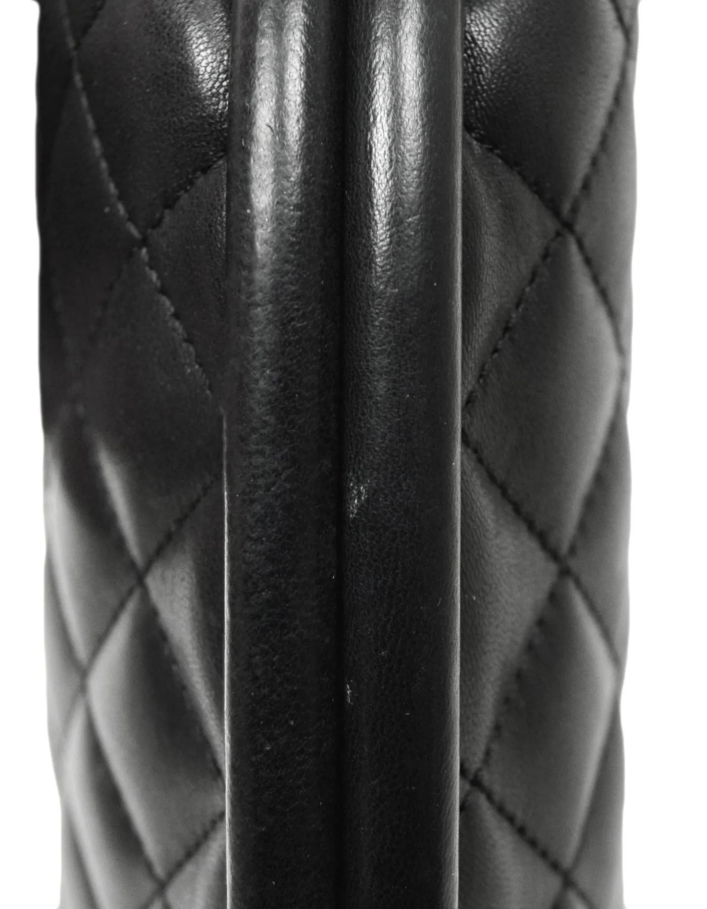 Chanel Black Lambskin Leather Quilted Timeless Clutch Bag