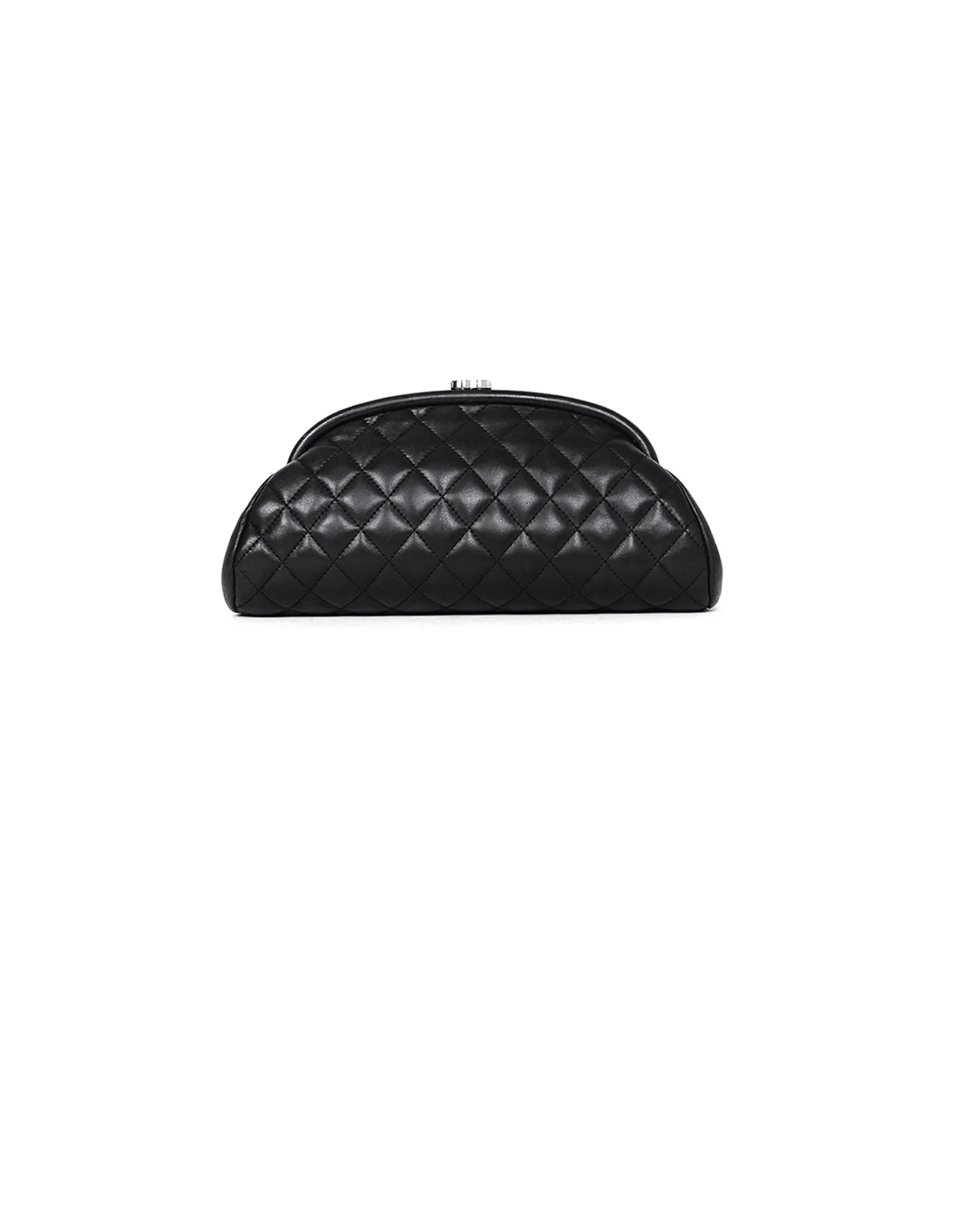 Chanel Black Lambskin Leather Quilted Timeless Clutch Bag