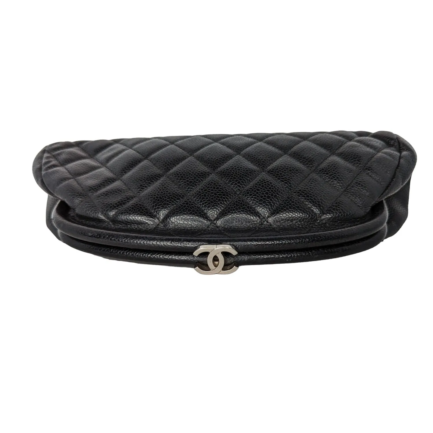 Chanel Black Quilted Caviar Leather Timeless Clutch