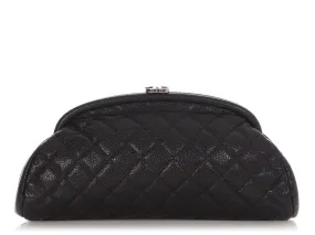 Chanel Black Quilted Caviar Timeless Clutch