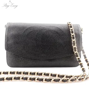 CHANEL Caviar Timeless Clutch on Chain