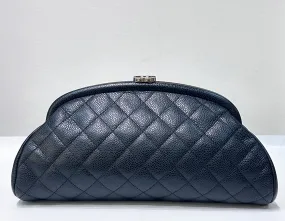 Chanel Quilted Caviar Timeless Clutch Black SHW