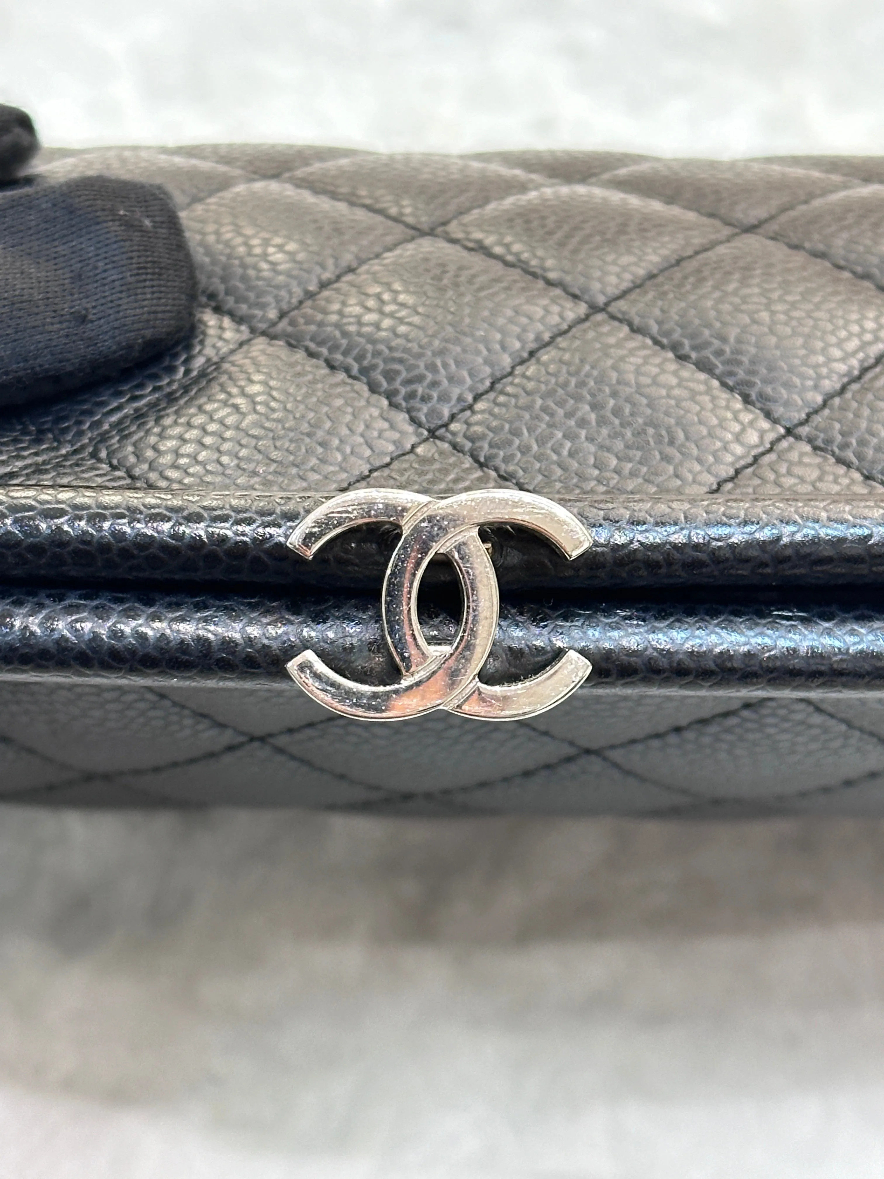 Chanel Quilted Caviar Timeless Clutch Black SHW