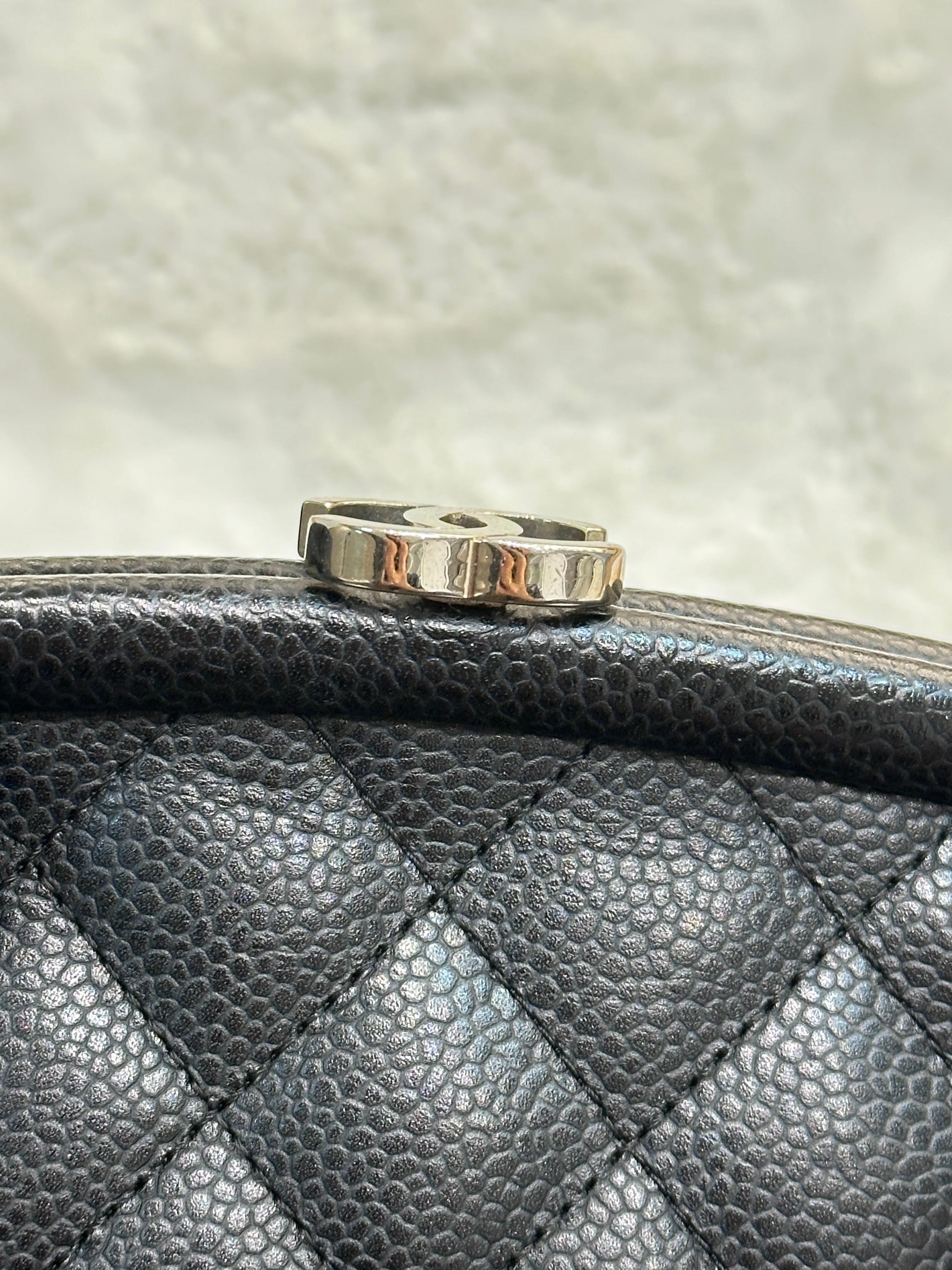 Chanel Quilted Caviar Timeless Clutch Black SHW