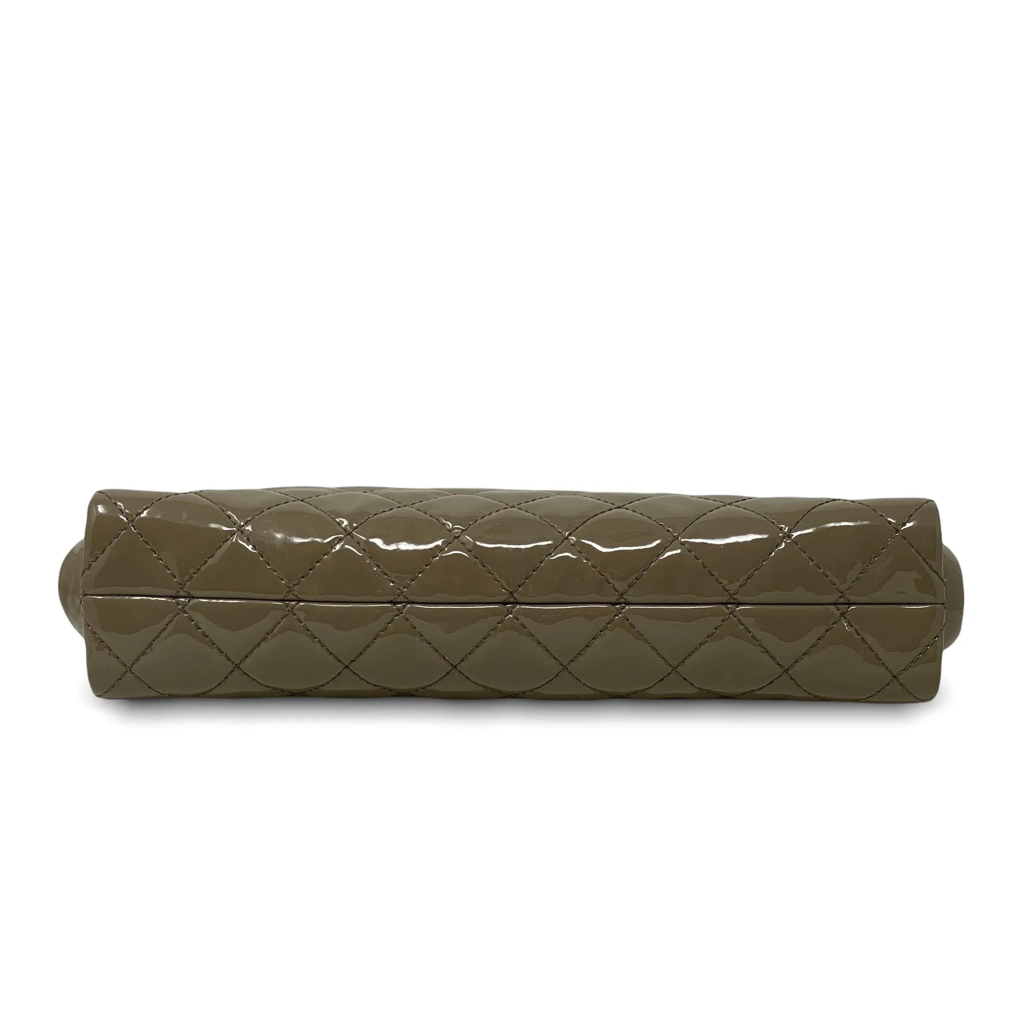 Chanel Taupe Patent Timeless Large Clutch