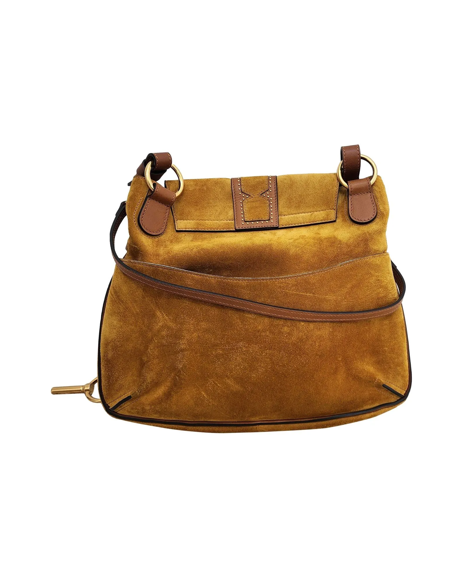 Chloé Medium Lexa Satchel Bag in Brown Suede