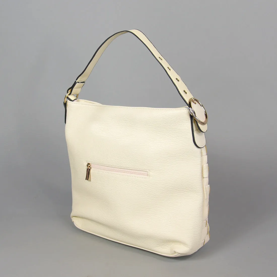 Classic Ivory Woven Detail Shoulder Bag