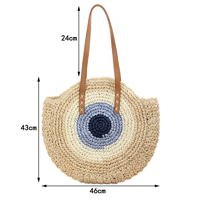 Contrast Straw Bag