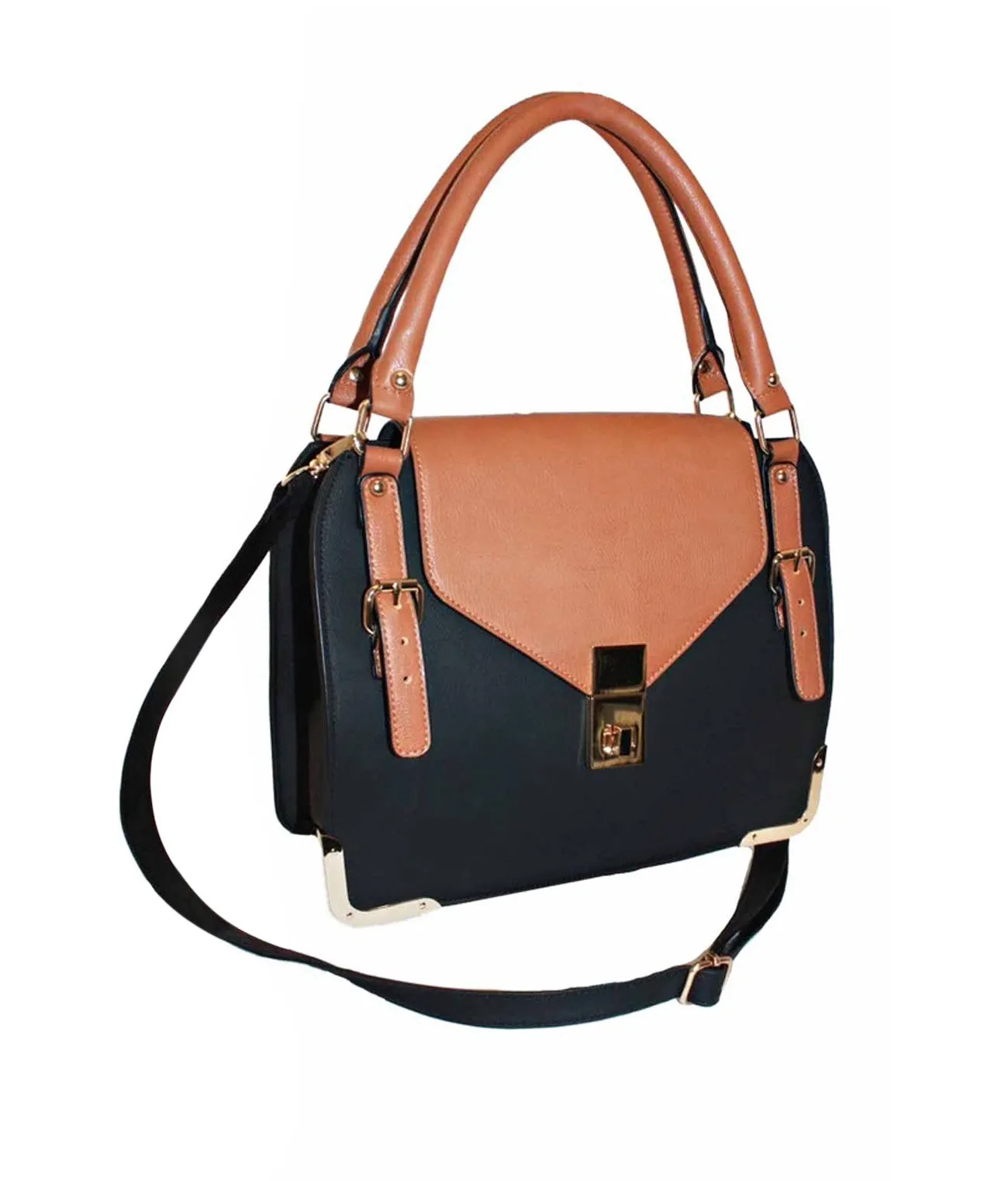 Faux Leather Satchel