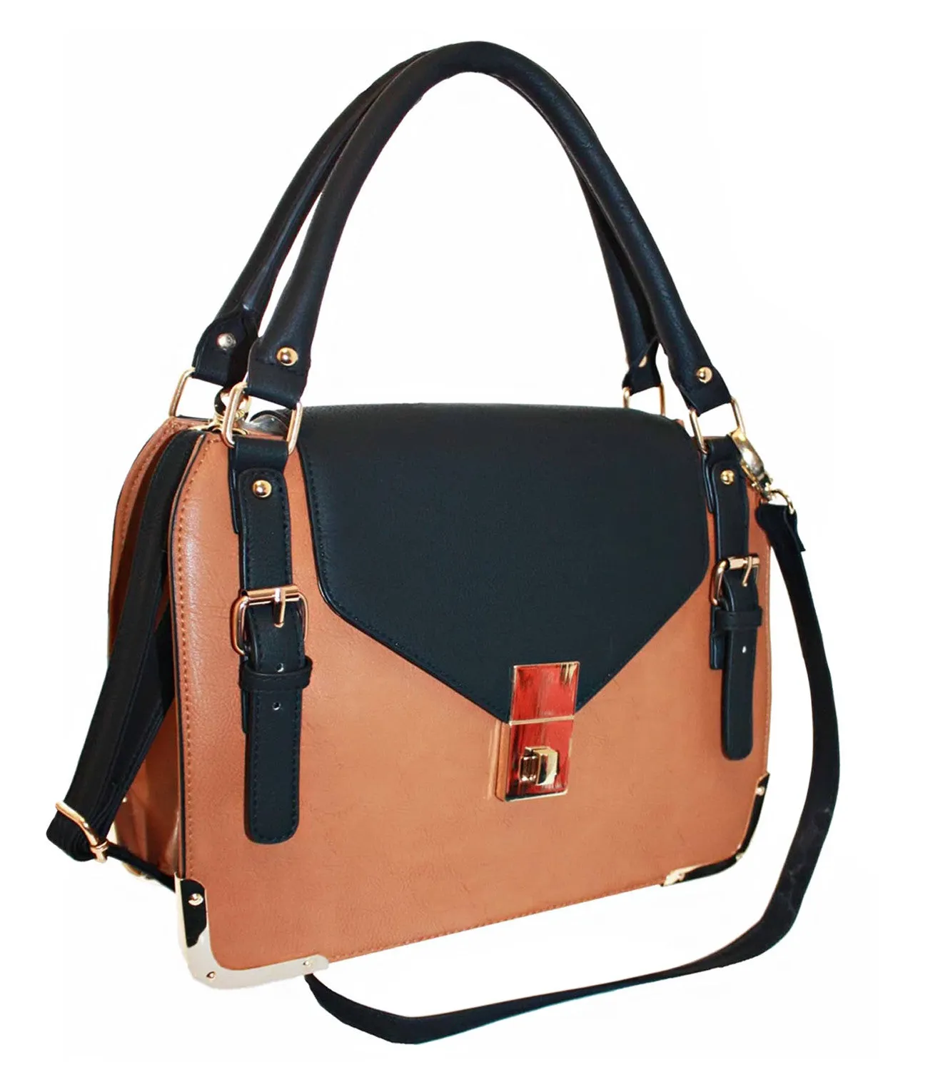 Faux Leather Satchel