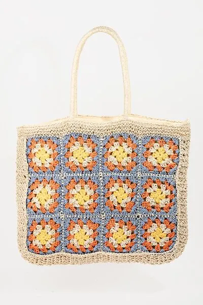 Hazel Blues® |  Fame Flower Braided Tote Bag