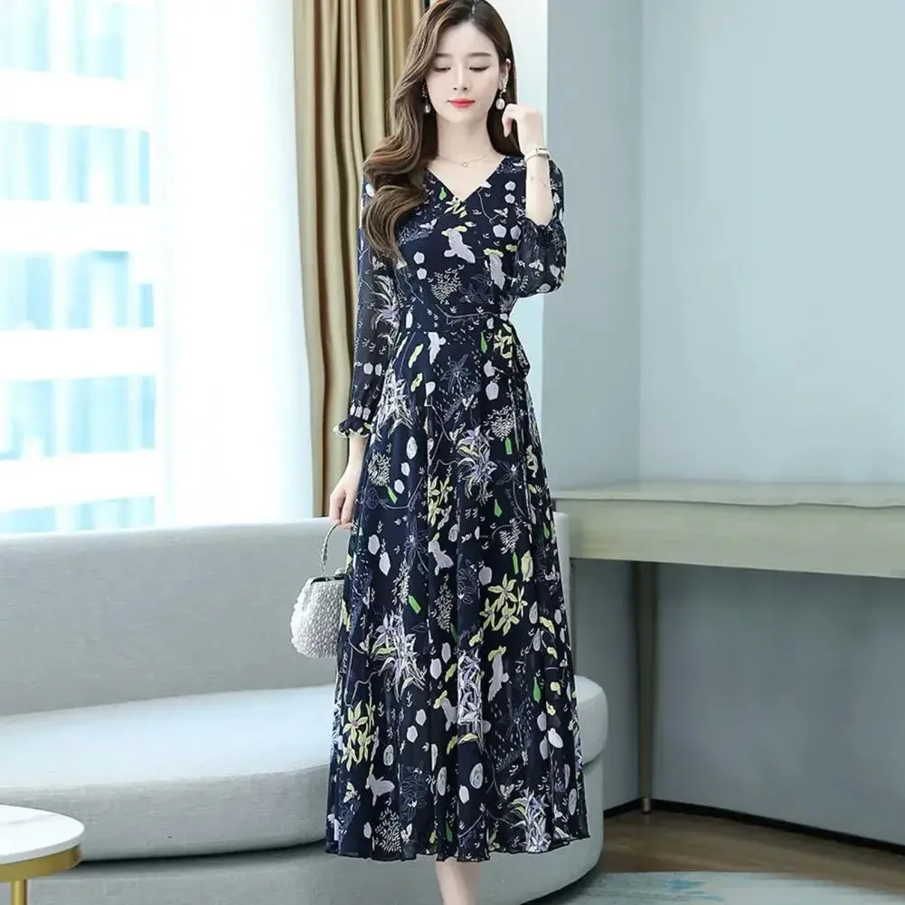 Ivyshape | Chic Floral Print A-Line Dress for Women