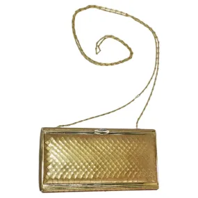 Judith Leiber Crossbody Gold Tone Clutch