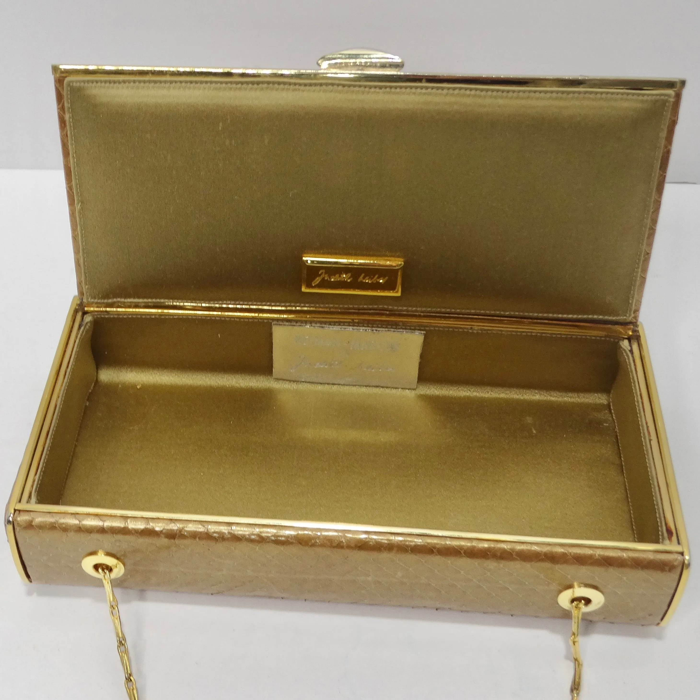 Judith Leiber Crossbody Gold Tone Clutch