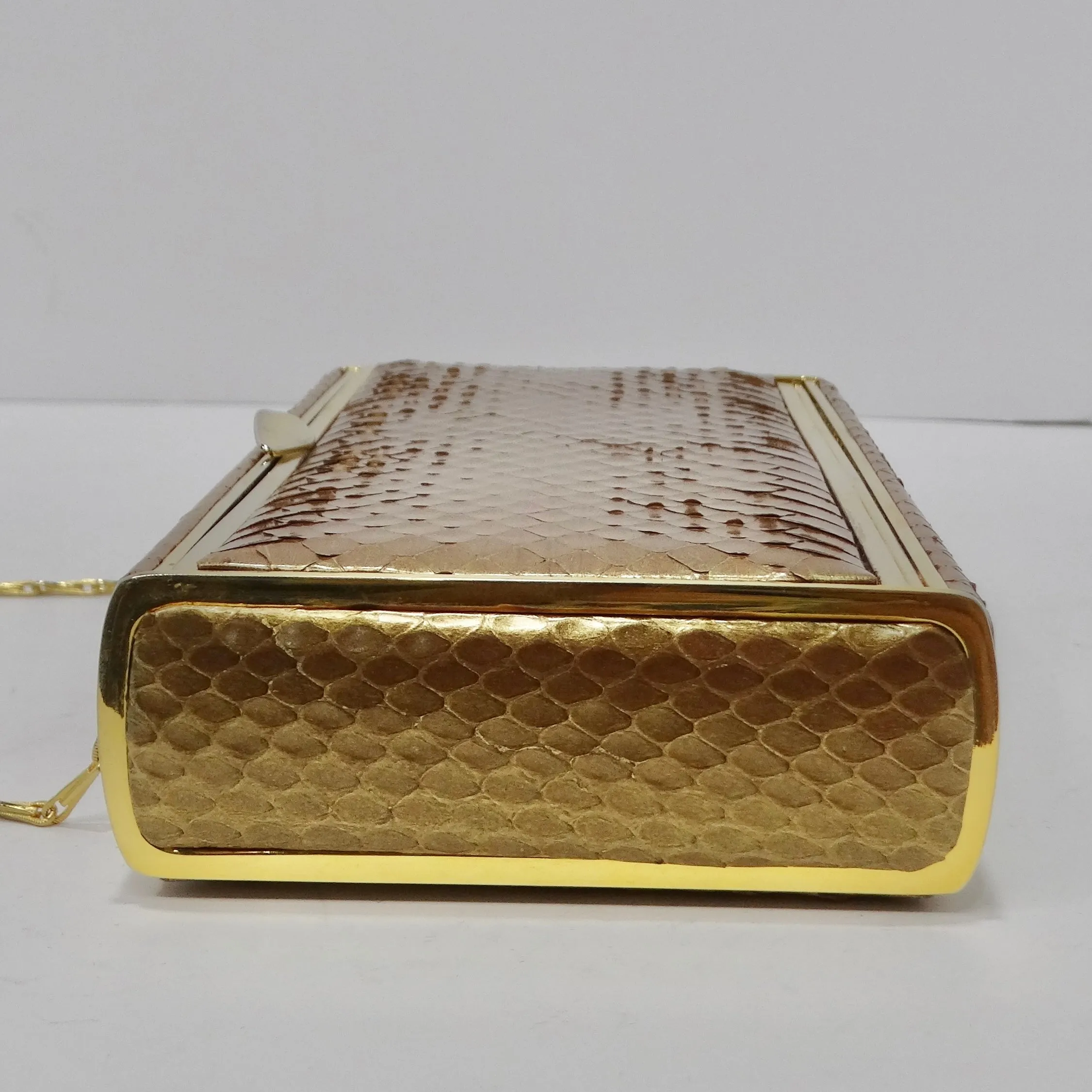 Judith Leiber Crossbody Gold Tone Clutch