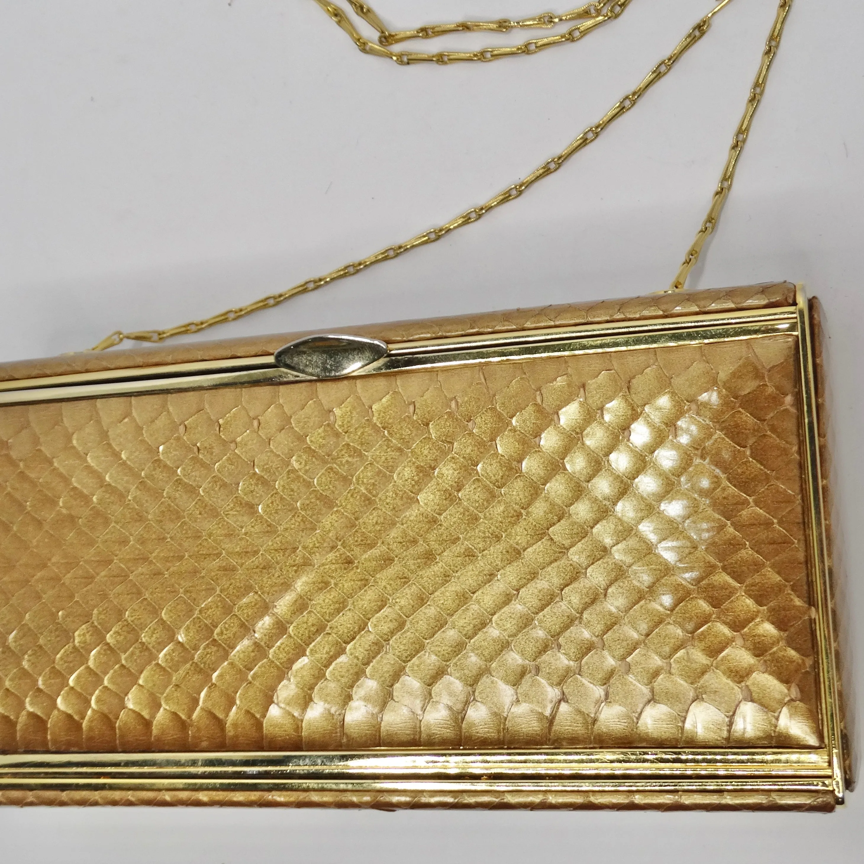 Judith Leiber Crossbody Gold Tone Clutch