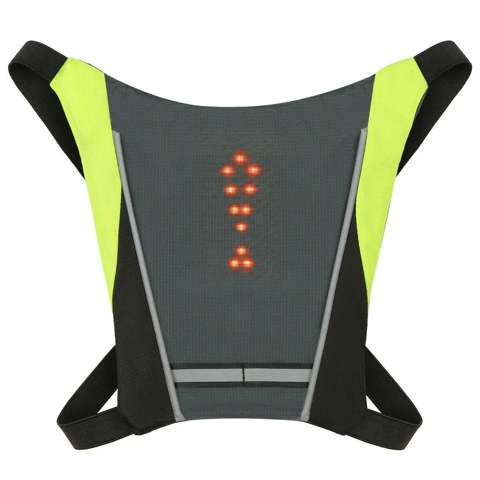 LED Turn Signal Bike Pack USB Rechargeable Reflective Backpack Attachment Clip with Remote Control LED Backpack with Direction Indicator Safety Light Bag Sports Vest for Cycling Running Walking Jogging