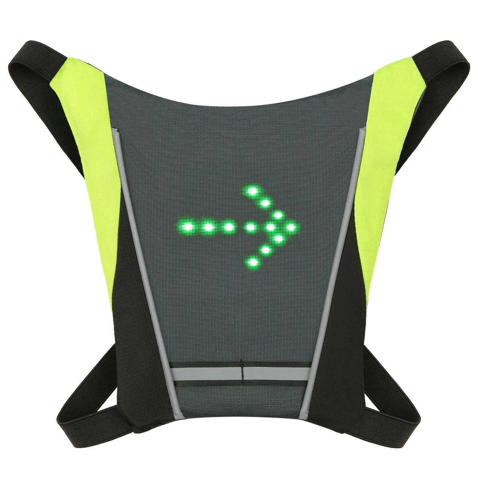 LED Turn Signal Bike Pack USB Rechargeable Reflective Backpack Attachment Clip with Remote Control LED Backpack with Direction Indicator Safety Light Bag Sports Vest for Cycling Running Walking Jogging