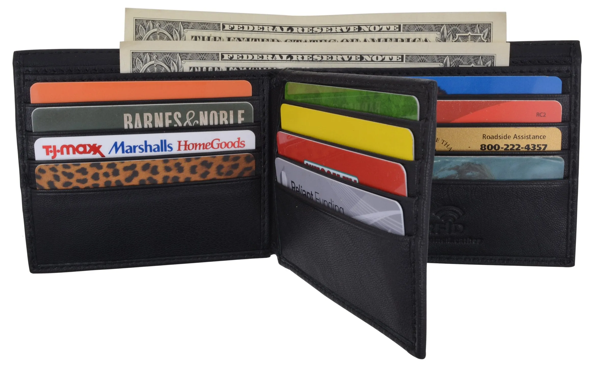 Men's RFID Security Blocking Premium Leather Extra Capacity Card ID Bifold Wallet RFIDGT52LGP