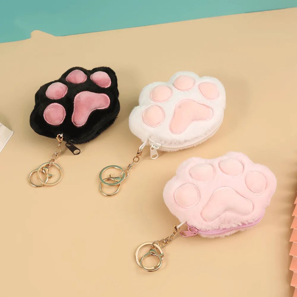 Paw Plush 2 In 1 Keychain & Pouch.