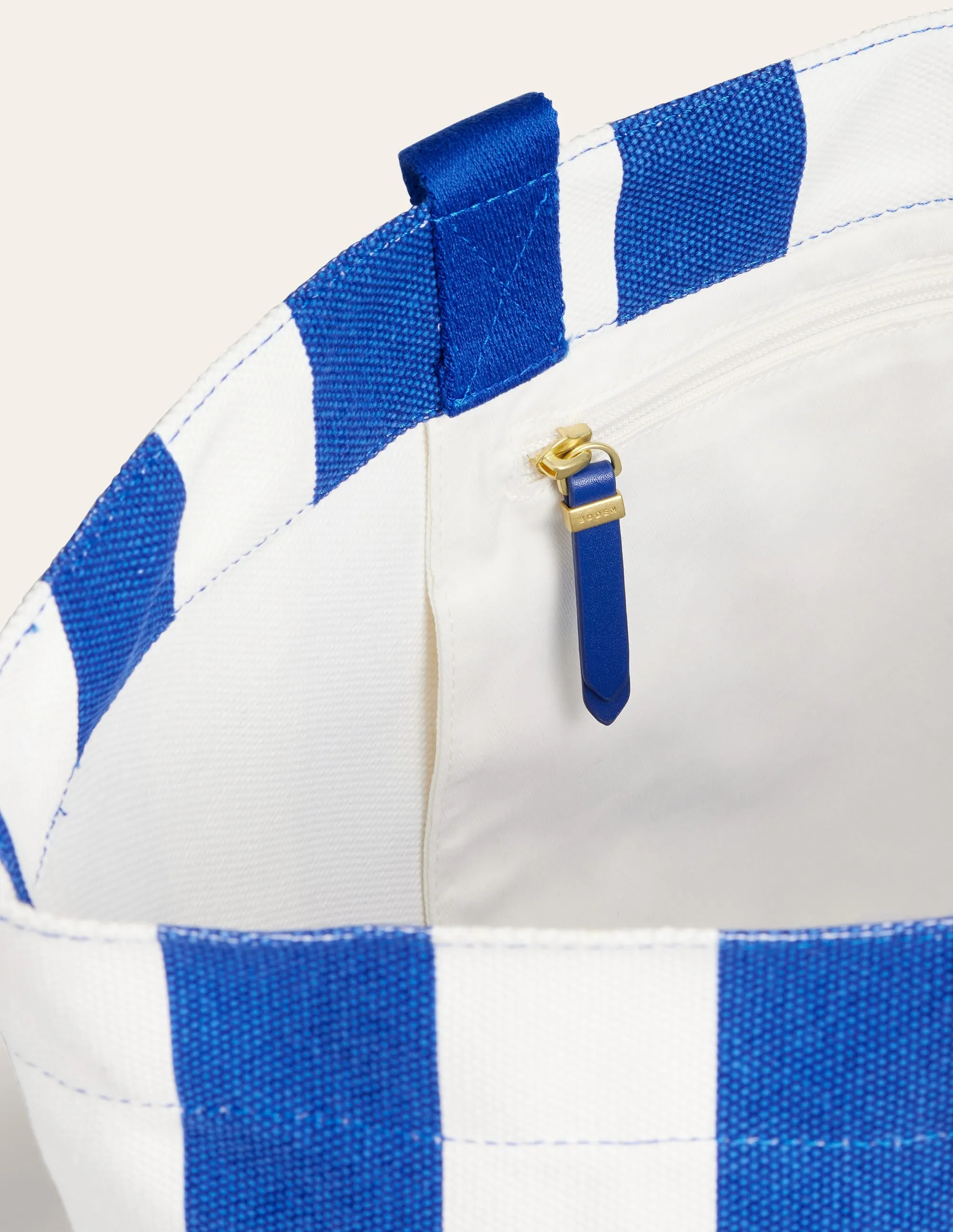 Relaxed Canvas Tote Bag-Blue Stripe