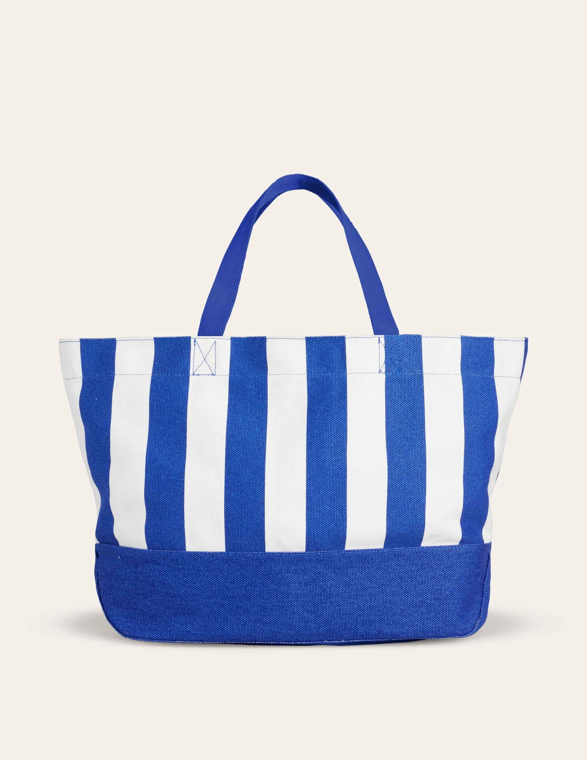 Relaxed Canvas Tote Bag-Blue Stripe