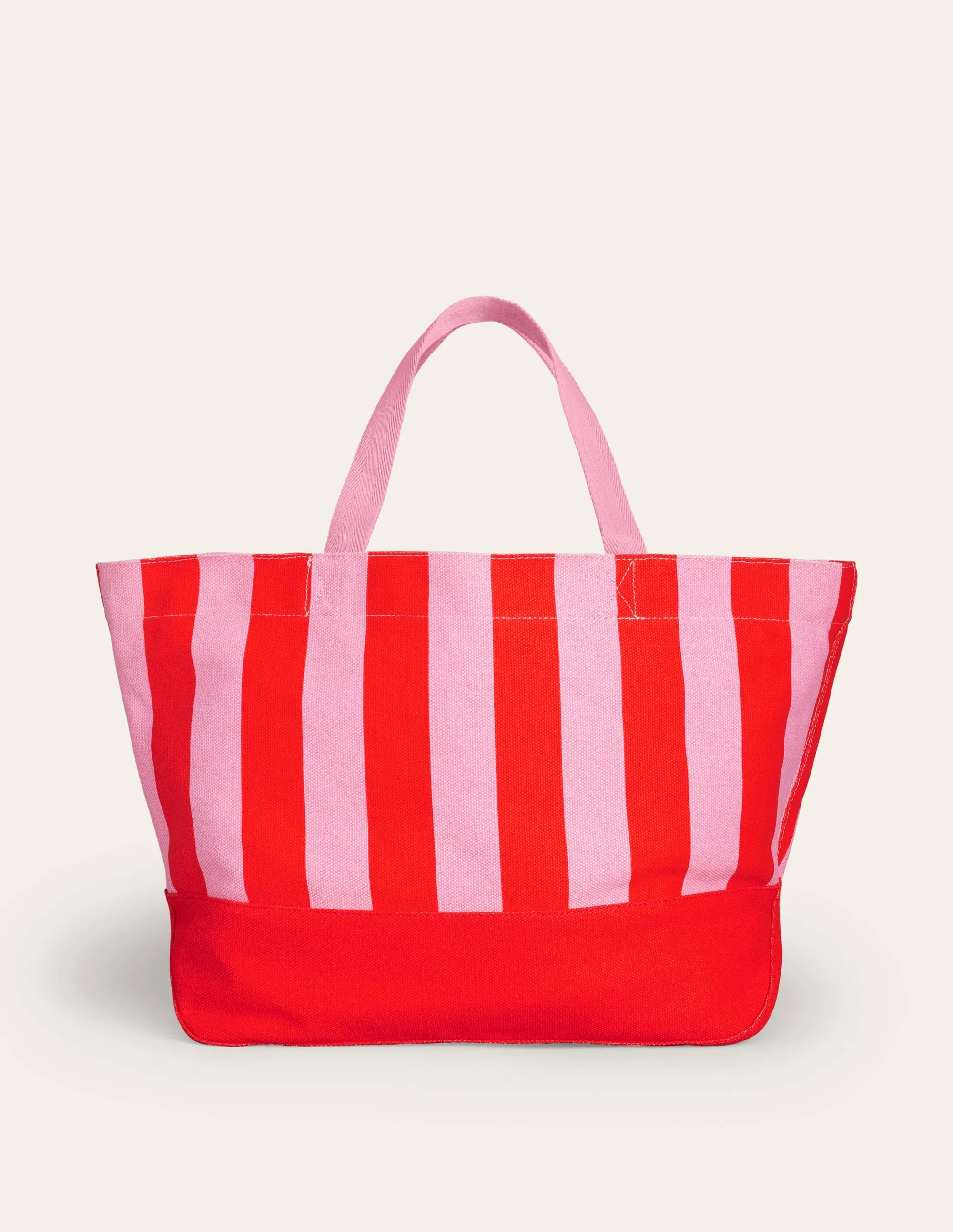 Relaxed Canvas Tote Bag-Pink Stripe