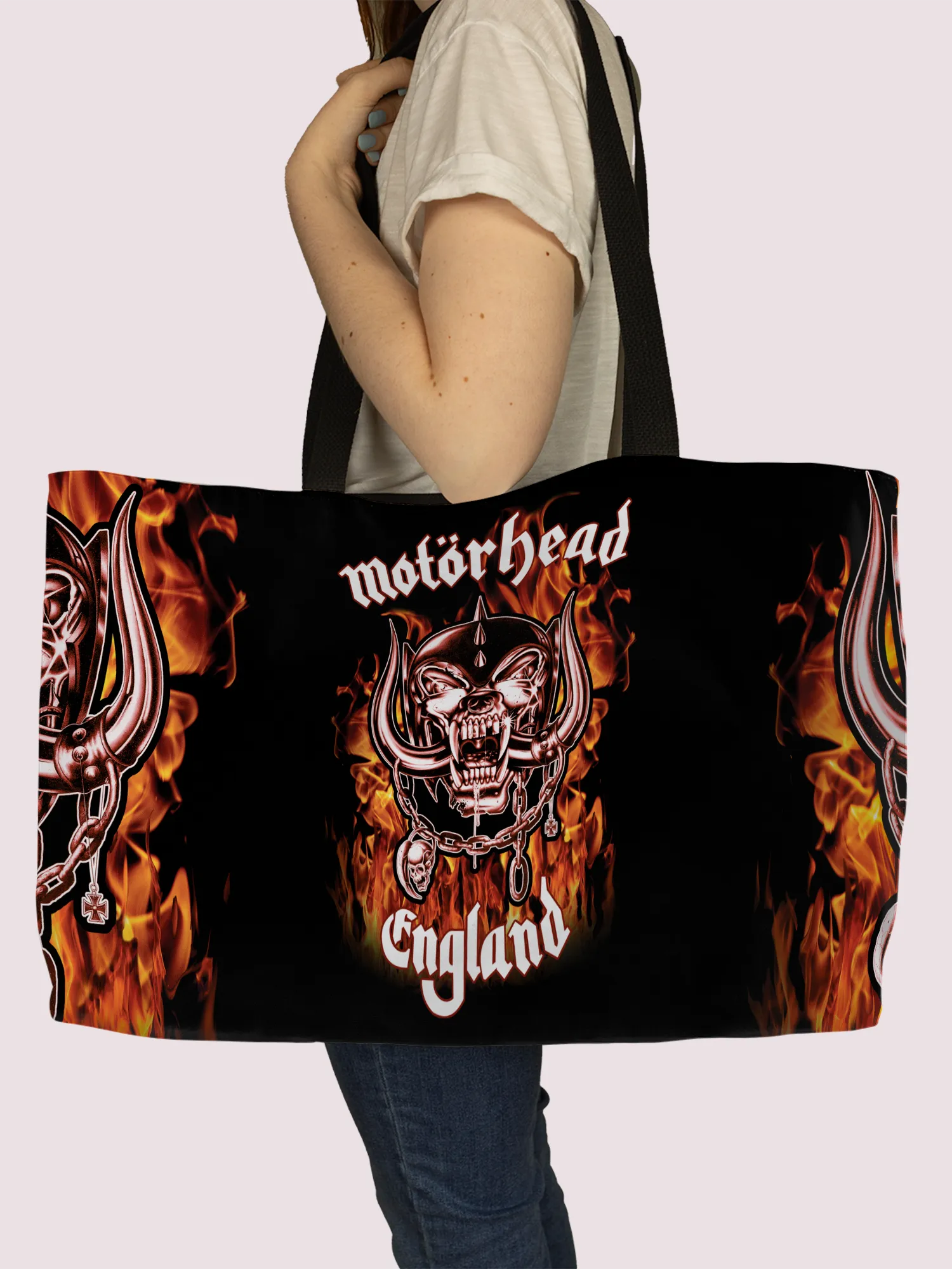 Rocksax Motorhead Webbing Handled Beach/Shopper Bag - Fire