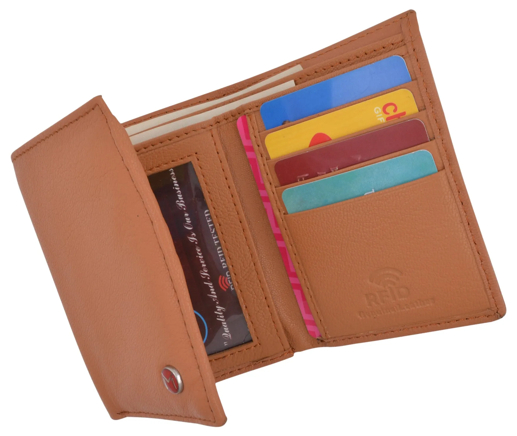 Slim Men's RFID Security Blocking Slim Trifold Credit Card ID Leather Wallet