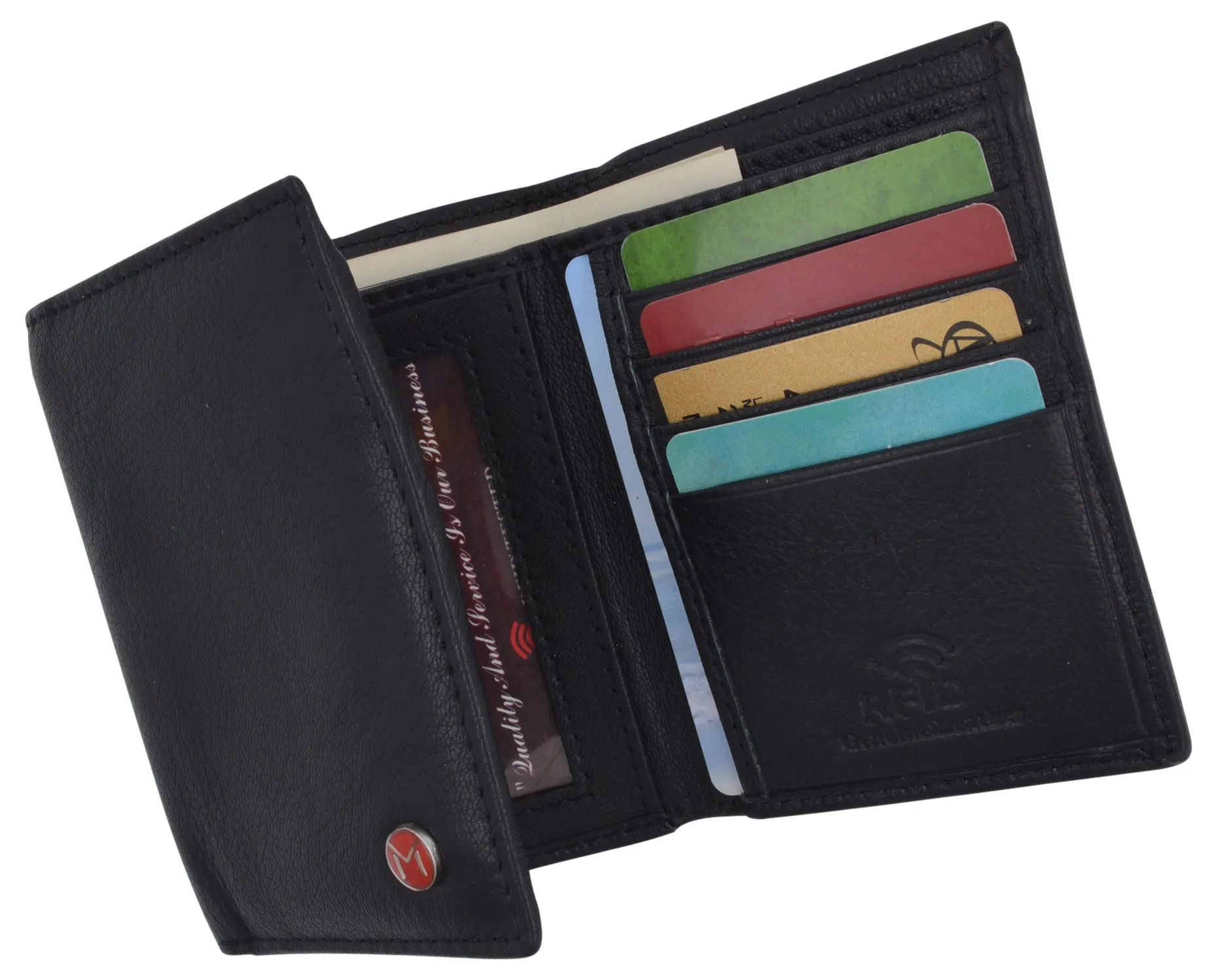 Slim Men's RFID Security Blocking Slim Trifold Credit Card ID Leather Wallet