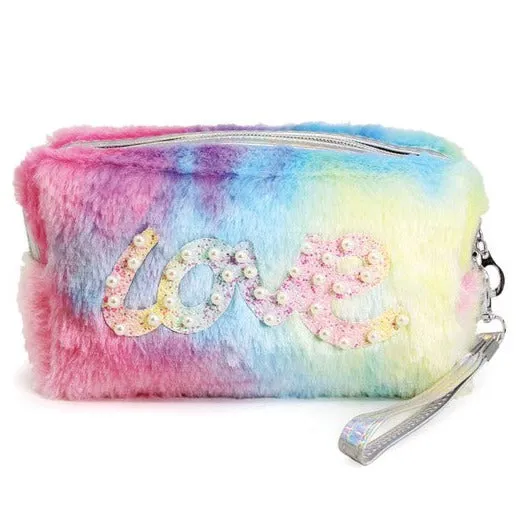 Soft Faux Fur Love Letter Pouch