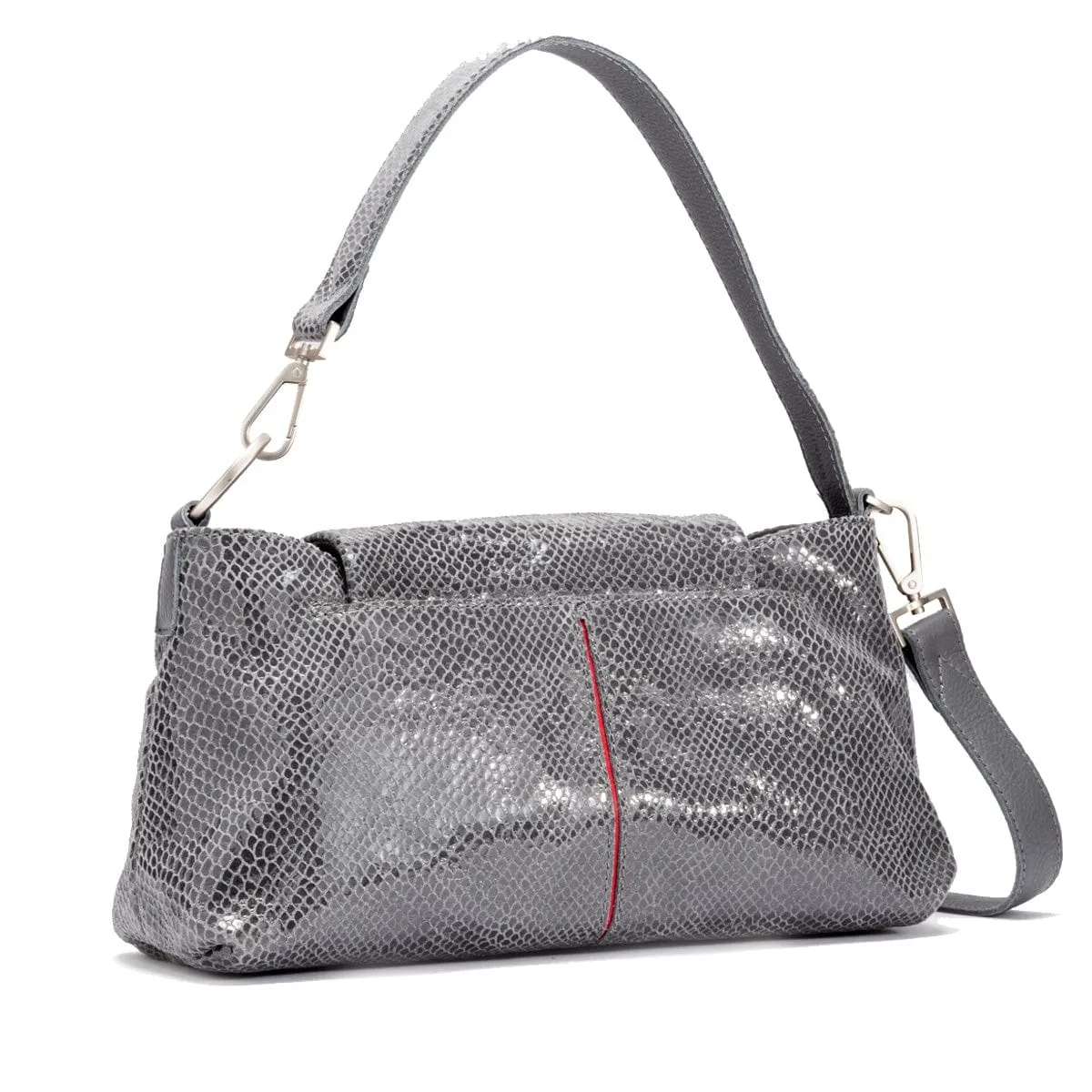 VIP SATCHEL - Skyline Snake/Brushed Silver