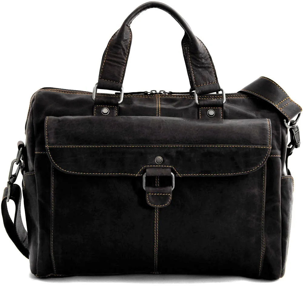 Voyager Zippered Briefcase with Front Flap Pocket #7316