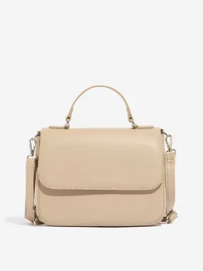 Westside Beige Solid Satchel Bag