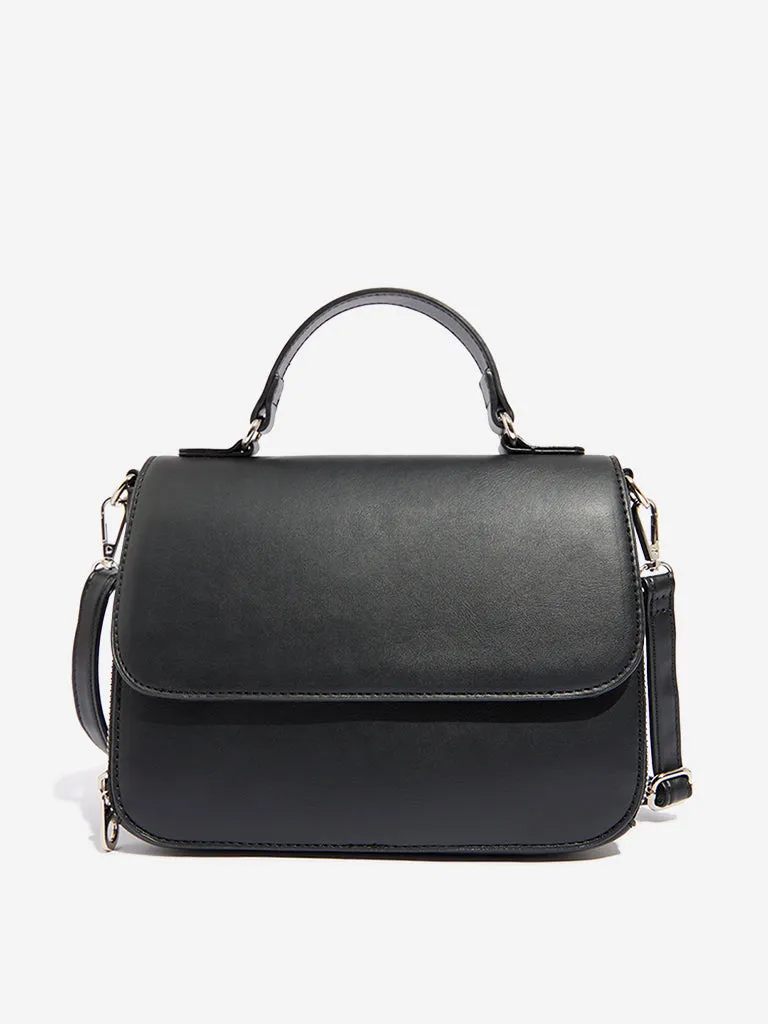 Westside Black Solid Satchel Bag