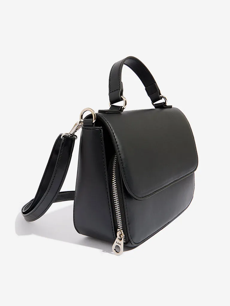 Westside Black Solid Satchel Bag